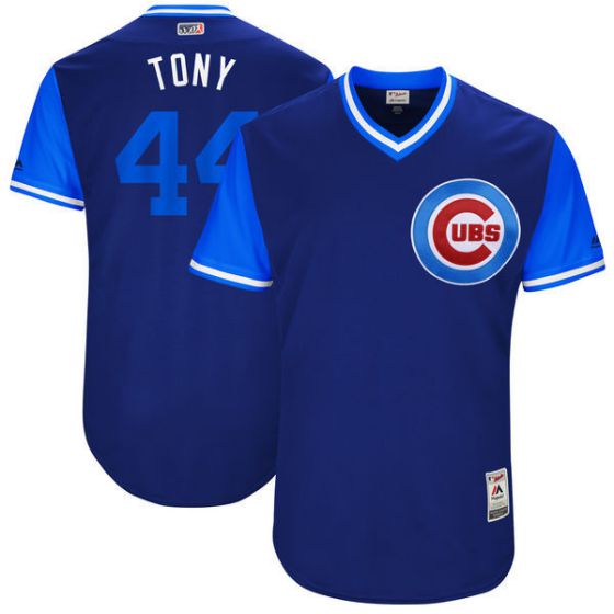Men Chicago Cubs #44 Tony Blue New Rush Limited MLB Jerseys->chicago cubs->MLB Jersey